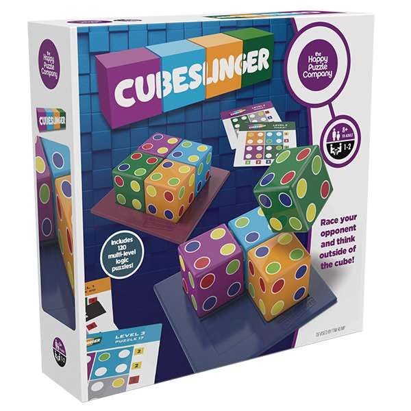 The Happy Puzzle Company - Cubeslinger Game - Fast-Paced Puzzle Challenge with 120 Multi-Level Puzzles - Race, Strategize, and Solve to Win - Solo or Competitive Play for All Ages