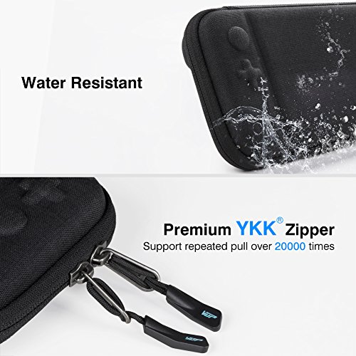 Ultra Slim Carrying Case for Nintendo Switch, VUP Switch Hard Cover Portable Protective Travel Shell for Nintendo Switch Console & Accessories with 8 Game Cartridges and an Accessories Pouch, Black