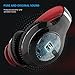 Criacr Bluetooth Headphones, Foldable Lightweight Over Ear Wireless Headsets with Hi-Fi Stereo, 3.5mm Audio Jack, Soft Earmuffs, Built-in Microphone, for Smartphones, Tablet, TV, PC - Red