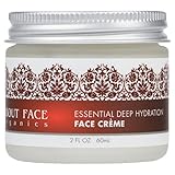 About Face Organics Deep Hydration Face Cream with DMAE, Hyaluronic Acid, MSM, Vitamin E | 76% Organic | Paraben, Cruelty Free | 2 Oz