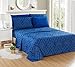 LUX Décor Paisley Queen Sheet Set – 6 Piece Ultra-Soft Microfiber Bed Sheets with Flat Sheet, 16 Inches Deep Pocket Fitted Sheet & 4 Pillowcases, Breathable, Bedroom Decor, Oeko-TEX – Navy Blue