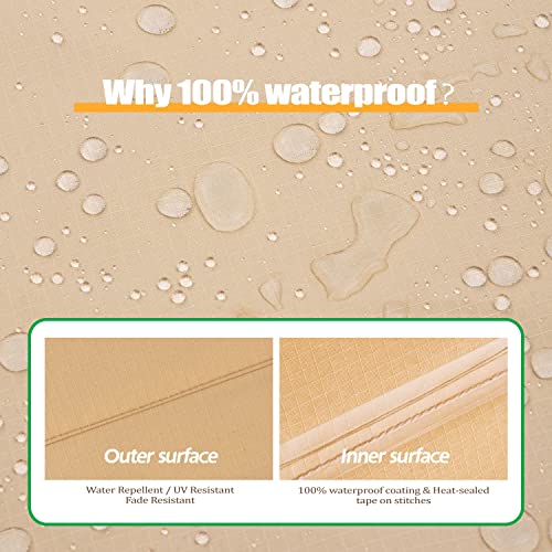 F&J Outdoors Garden Furniture Tear Resistant Waterproof Snow Protection Round Protective Cover for Garden Furniture Weather Resistant in Summer and Winter 213 x 70 cm