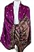 Exotic Floral Pattern Luxurious Pashmina Chic Winter Warm Purple Scarf Shawl Wrap #L01