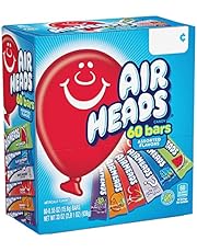 Airheads Candy Bars, Variety Bulk Box, Chewy Full Size Fruit Taffy, Gifts, Halloween, Parties, Concessions, Pantry, Non Melting, Party, 60 Indvidually Wrapped Full Size Bars