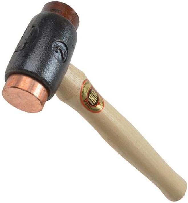 Thor Hammer Size 2 Iron Head Copper Face Wood Handle 2.1 lb Black Brown