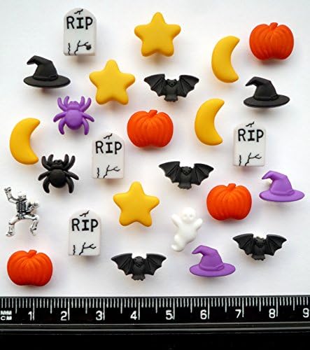 Tiny Halloween - Trick or Treat - Random Mix Novelty Craft Buttons by Dress It Up