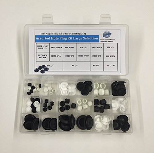Click Here to See More Images HP-90 Assorted Hole Plug Kit with Case and Large Selection of Holeplugs Paintless Dent Repair PDR