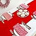 AerWo Santa Belt Fur Christmas Table Runners 72 inches Classic Red Christmas Runner Double Layered for Christmas Holiday Table Decorations