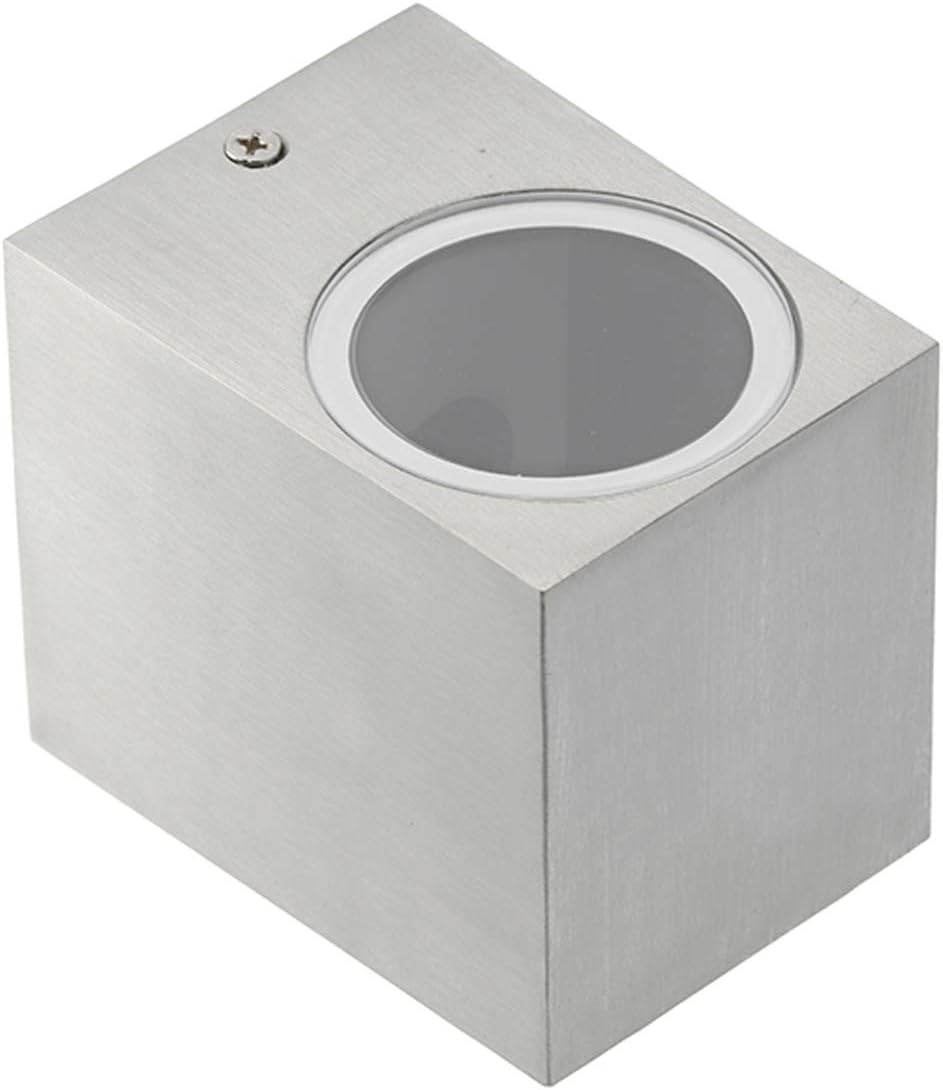CGC Lighting Stainless Steel Silver Square Cube Up Down Rectangular Outdoor Indoor Wall Light Garden Patio Terrace Door Garden Garage Porch Driveway - Image 5