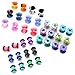PiercingJ 36pcs Candy Colors Spots Acrylic Ear Stretching Plugs Kit and Double-flared Thin Silicone Saddle Tunnels Set