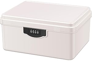 Lockable Storage Box Medicine Lock Boxs with Detachable Tray 7L Locking Organizer Container Bin with Combination Lock for Kit