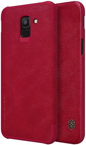 Samsung Galaxy J6 Case,Mangix Flip PU Leather Wallet Smart Sleep Wake Protection Shell Case with Card Slot for Samsung Galaxy J6 (SM-J600G/DS) 5.6-inches (Red)
