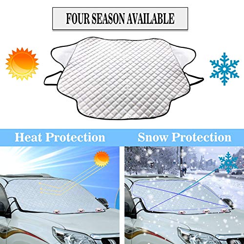 Windshield Sunshade Protector,Lord Eagle Snow Cover with Magnetic Edges Keeps Car Cooler & Snow Off Fits for Most Vehicle