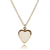 Heart Locket Necklace, Silver Plating With Heart Mother Of Pearl For Women