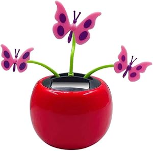 Solar Dancing Flower Toy, FunDiscount Cute Solar Powered Daisy Bobble Head Dancing Dolls Swinging Animated Bobblehead Dancer Shaking Sunflower Car Windowsill Decoration Fun Desktop Decor Gift (B)