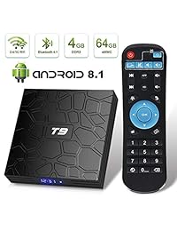 T9 Android 8.1 TV Box 4 GB DDR3 RAM 64 GB ROM RK3328 Bluetooth 4.0 Quad Core Cortex A53 64 bits soporte 2,4 GHz WiFi 4K 3D Ultra HD HDMI H.265