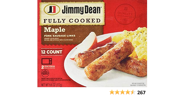 Jimmy dean fully cooked maple pork sausage links, maple (077900194566)