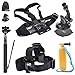 EEEKit Accessories Starter Kit for Activeon CX Action Cam Camera, Head Strap/Floaty Grip Handle Pole/Chest Harness/Car/Selfie Stick Monopod Pole Mount