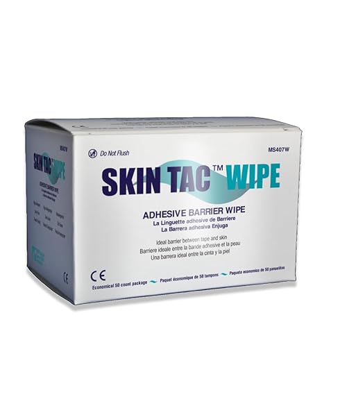Torbot IM074407W314832 Group Inc Skin Tac"H" Adhesive Barrier Prep Wipe, Liquid Form, Latex-Free, Hypo-allergenic (Box of 50 Each), 1 Pack