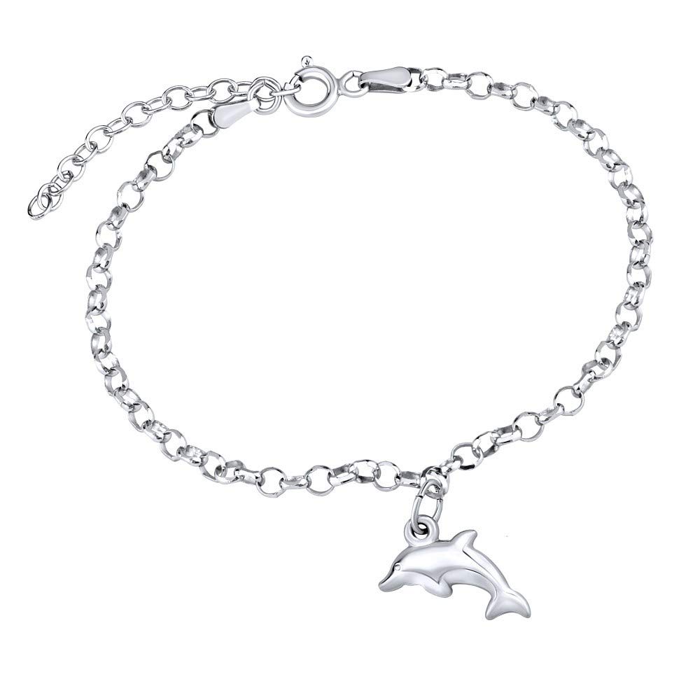 SILVEGO - ZT151095VSW - Women 925 Sterling Silver Anklet with Pendant Dolphin