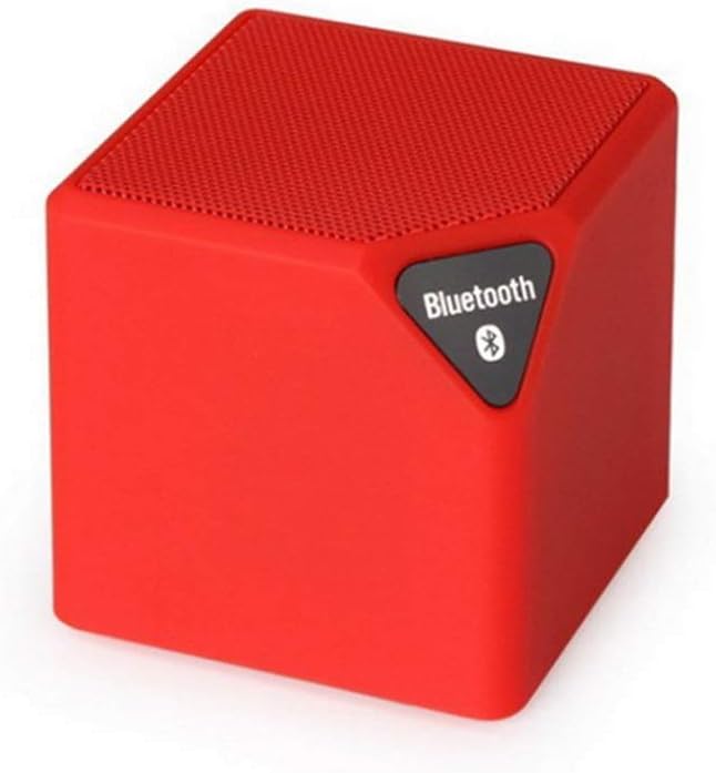 X3 with Lights Rubik's Cube Mini Wireless Bluetooth Audio Gift Custom LED Light Small Box Card Small Speaker (Color : Red)