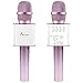 Wireless Microphone, Besteker Portable Wireless Mic Handheld Microphone Bluetooth Speaker Player for Music Playing, Mini Home KTV Karaoke for Apple Iphone Android Smartphone or PC (Rose Gold)