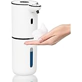 Automatic Soap Dispenser Touchless, Foaming Soap Dispenser 6 Adjustable Level Hands Free USB Rechargeable Dispenser Electric Wall Mounted Dish Dispenser Kitchen Bathroom