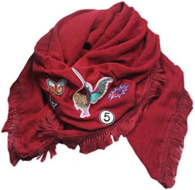 Winter scarves cartoon stickers scarf thick warm scarf shawl (Red)