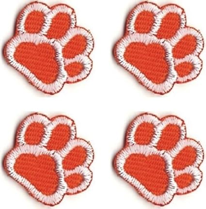 Amazoncom Lot Of 4 Orange White Dog Animal Paw Print