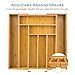 Kealive Bamboo Drawer Organizer, Expandable Kitchen Utensils Drawer Organizer