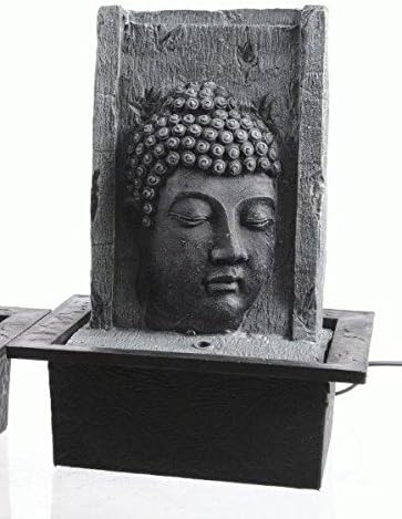 Indoor Table Top Tranquil Buddha Wall Water Feature Fountain with LED light - 2 designs to choose from (Buddha Head)