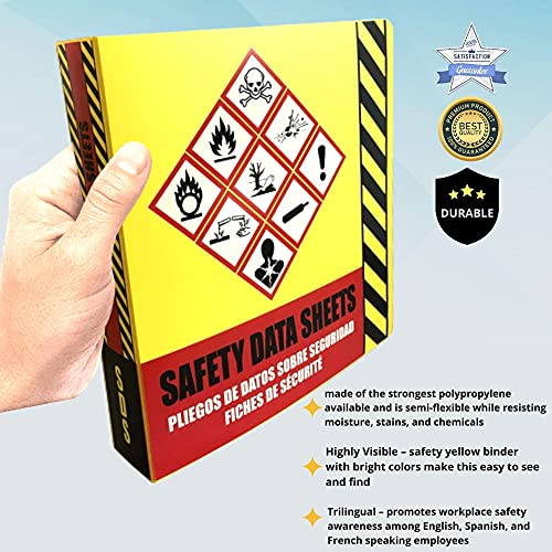 Ring Binder Depot 2 Pack Of SDS Binder, Heavy Duty 3 Ring Binder With 1.5 In Capacity Holds 250