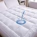 WhatsBedding Cotton Waterproof Mattress Pad Queen Size Top Down Alternative Filling Pillowtop Mattress Topper Cover-Fitted Quilted (Mattress Pad Queen)