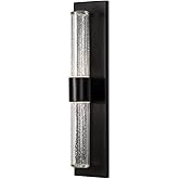 Kuzco Lighting Copenhagen 18" Exterior Wall Sconce | Black Finish | Clear Molded Glass | Modern LED Outdoor Up Down Light | M