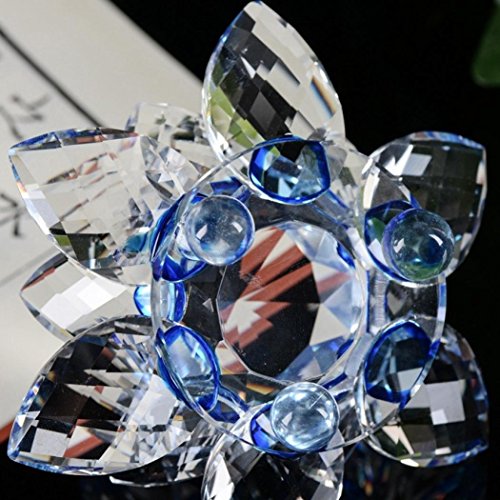 Hot Sale!!1PC Lotus Crystal Glass Collection Lotus Figure Paperweight (A)