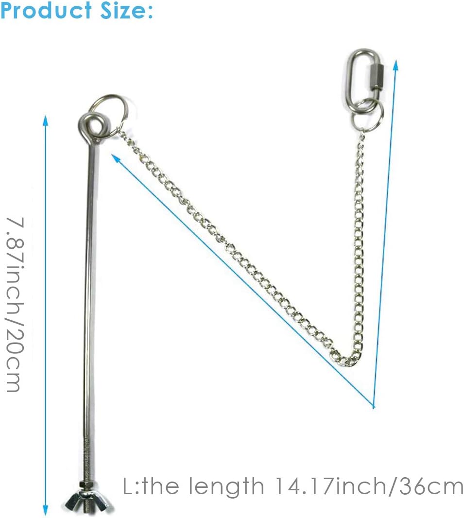 2pcs Bird Fruit Feeder 7.9 inch Parrot Hen Chicken Food Holder Stainless Steel Fruit Vegetable Stick Holder Birds Hanging Feeder Hanging Food Feed Tool - Image 4