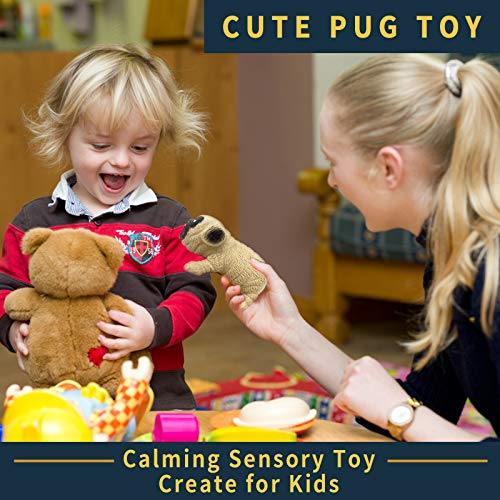 Squishies (2 Pack) Sensory Fidget Toys Set in The Chubby Puppy Pug Shaped for Decompression to Adult and Kids Tear-Resistant Ideal Stress and Anxiety Relief for Kids, Boys and Girls
