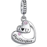 NARTGO Heart I Love You Charm for Mom Daughter Granddaughter Grandma Auntie Friend Sister Wife Compatible with Pandora Charm Bracelets