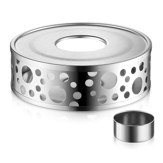 Glastal Stövchen Teewärmer Kaffeewärmer aus Edelstahl mit Teelichthalter,Teelicht und Teekanne ist Nicht enthalten