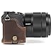 MegaGear Sony Alpha A6500 (up to 16-70mm Lens) Ever Ready Leather Camera Case and Strap, with Battery Access - Dark Brown - MG1015