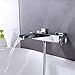 GAPPO Modern Brass Single Handle Wall Mounted Waterfall Bath Filler Tub Faucets With Handheld Shower