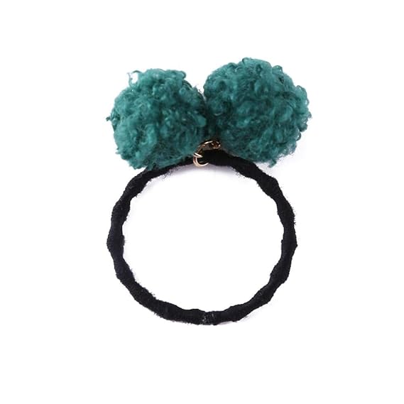 Affeco Cute Kids Girls 2 Fleece Balls Hair Rope Princess Elastic