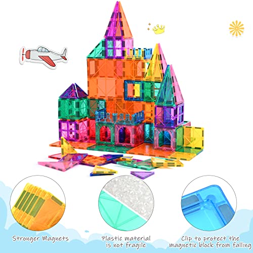 Katiago Magnetic Construction Kids Toy 100 Pieces Educational Building Game Gift for Boys and Girls Magnetic Toys Stronger Blocks Building Games STEM 3 Years +