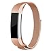 For Fitbit Alta HR and Alta Bands, Maledan Stainless Steel Milanese Loop Metal Replacement Accessories Bracelet Strap with Unique Magnet Lock for Fitbit Alta HR and Alta Rose Gold Small