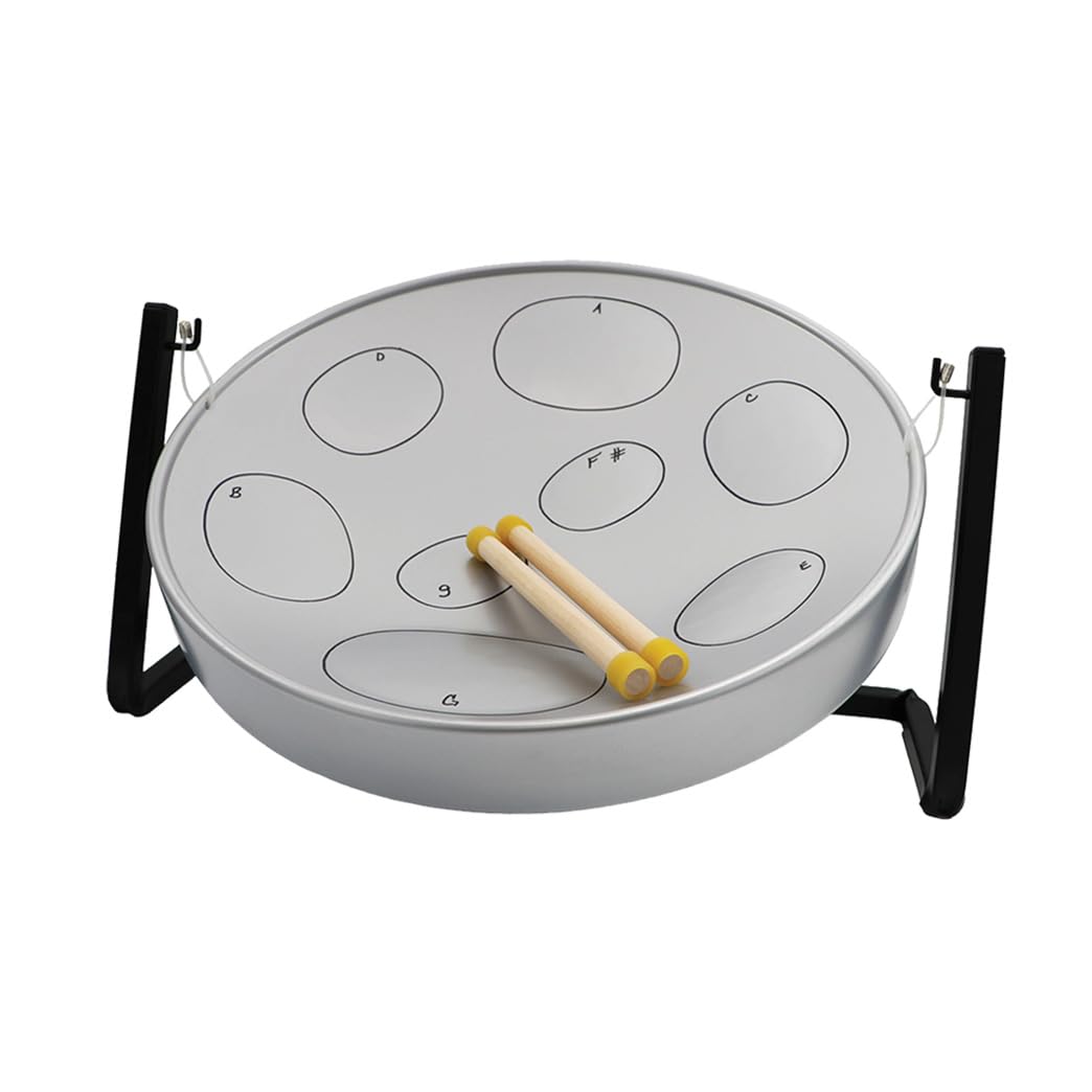 Jumbie Jam W1084 Table Top Steel Pan Kit - Beginner Steel Drum-Grey 16-inch