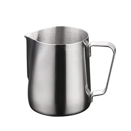 Rabott Stainless Steel Coffee Frothing Pitcher Pull Flower Cup Cappuccino Coffee Milk Mugs Milk Frothers Art