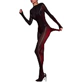 Women's Body Stocking Oily Bodystocking Shiny Full Body Stocking Sexy Lingerie Long sleeves Catsuit