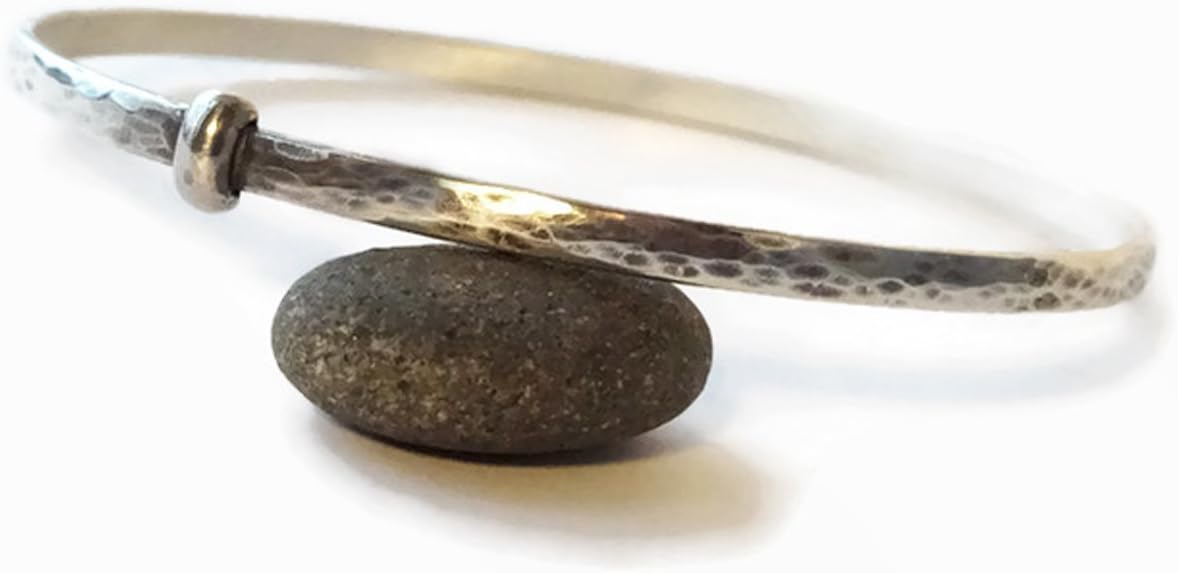 Blade and the Bow Bracelet - Solid Sterling Silver Bangle - Sporran Key Stack-able Style - Ships Priority