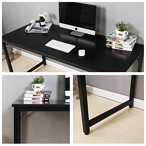 Dland Home Office Computer Desk Table JJB-120, Composite Wood Board, Black, 47" Medium Size, 1 Pack - Thumbnail 4