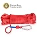 BRYUBR Rock Climbing Rope, Magnet Fishing Rope with Carabiner, 6mm/8mmx20M(65ft) Nylon Rope Safe and Durable, All Purpose High Strength Braid Rope fit for Indoor/Outdoor Sports